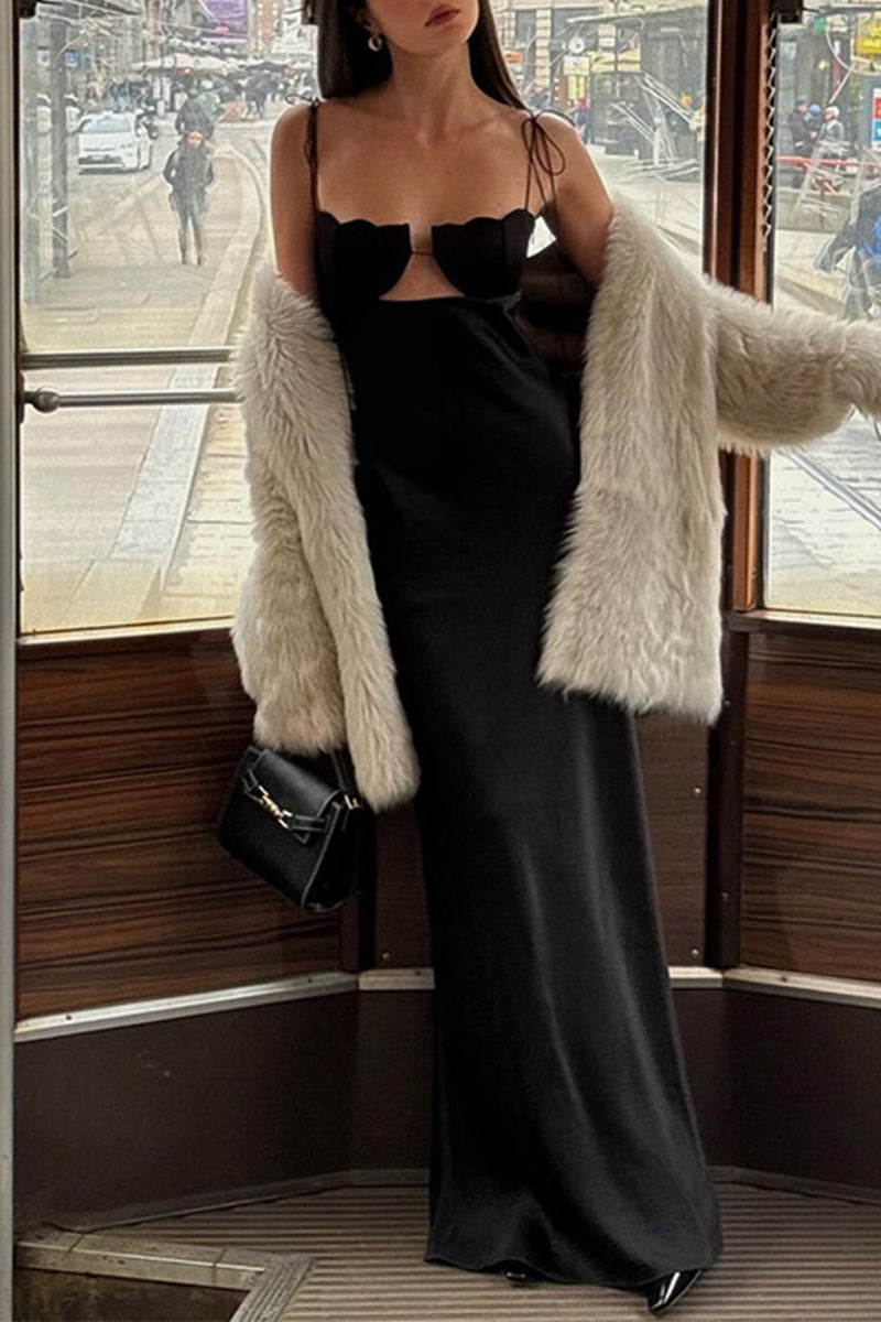Frenulum Asymmetrical Asymmetrical Collar One Step Skirt Dresses