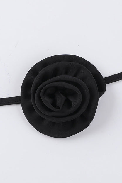 Sweet Bandage Backless Flowers U Neck One Step Skirt Dresses