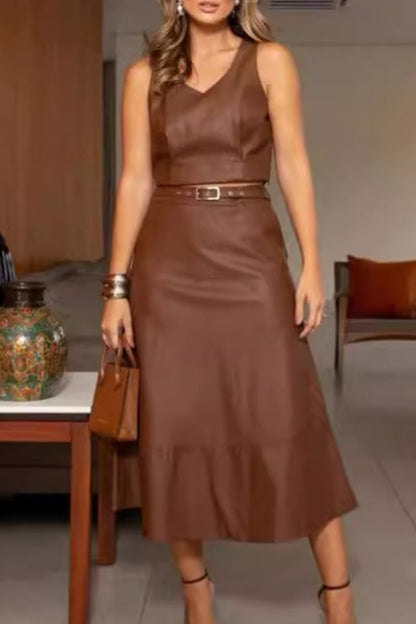 Simplicity Bandage V Neck Sleeveless Two Pieces