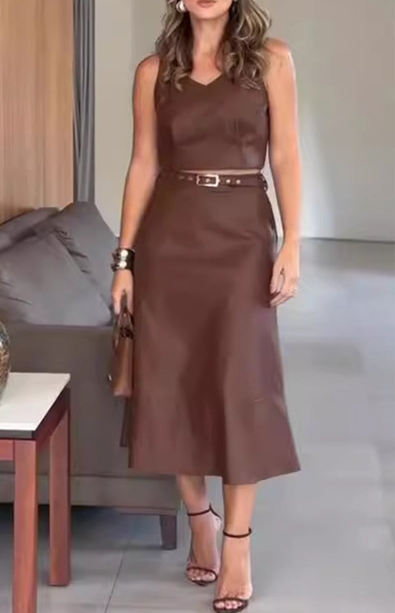 Simplicity Bandage V Neck Sleeveless Two Pieces