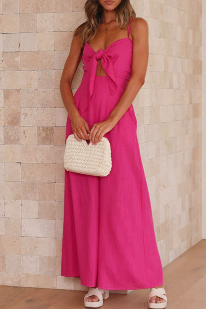 Frenulum V Neck Loose Jumpsuits(3 Colors)