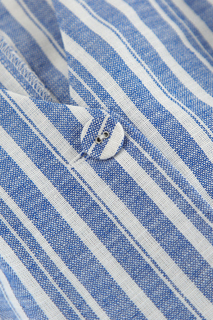 Work Striped Contrast V Neck Sleeveless Two Pieces
