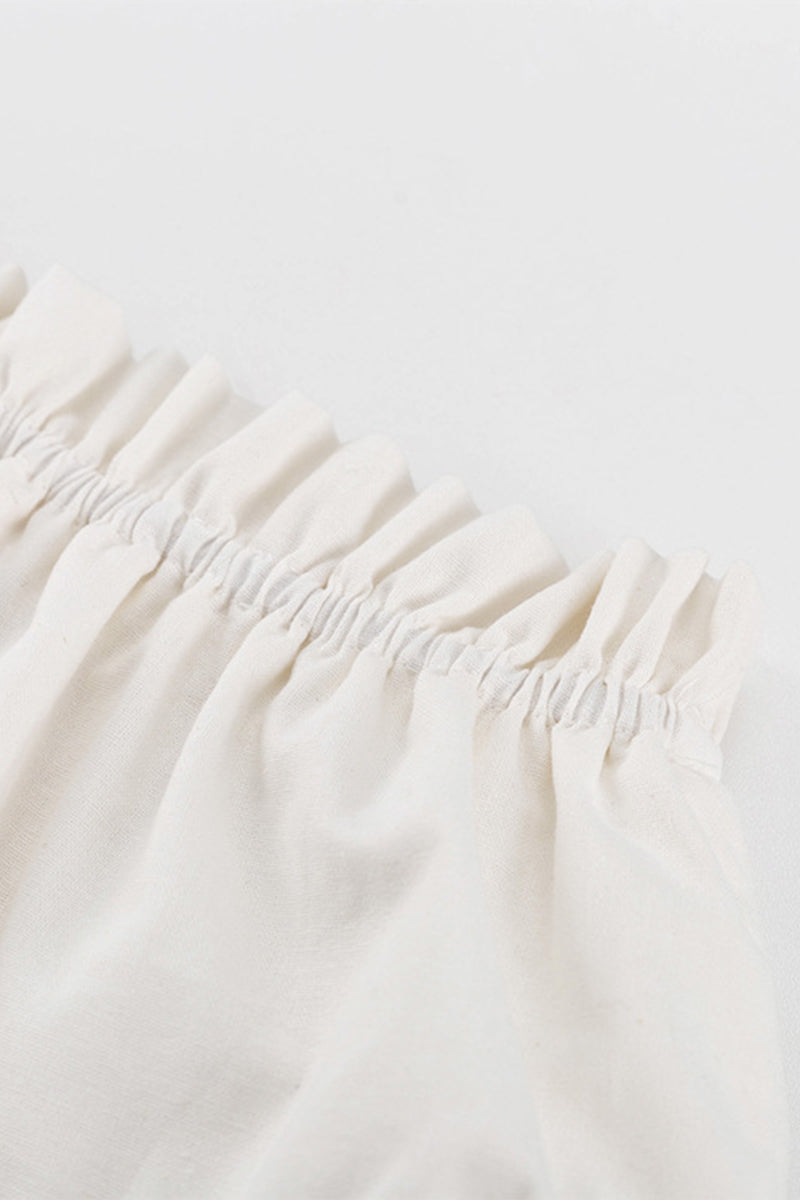 Frenulum Fold Square Collar Long Sleeve Two Pieces