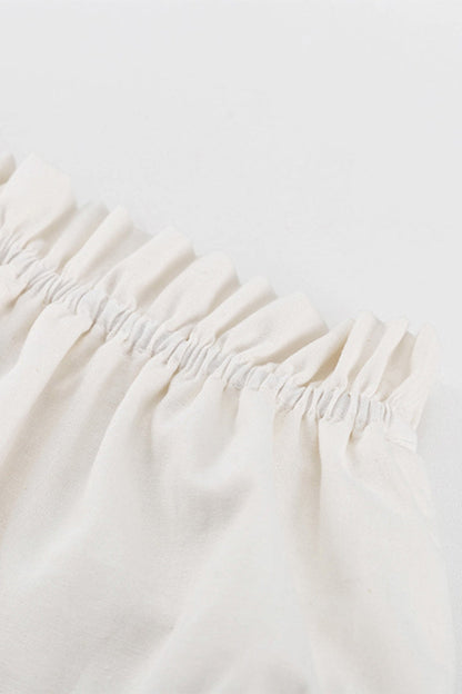 Frenulum Fold Square Collar Long Sleeve Two Pieces