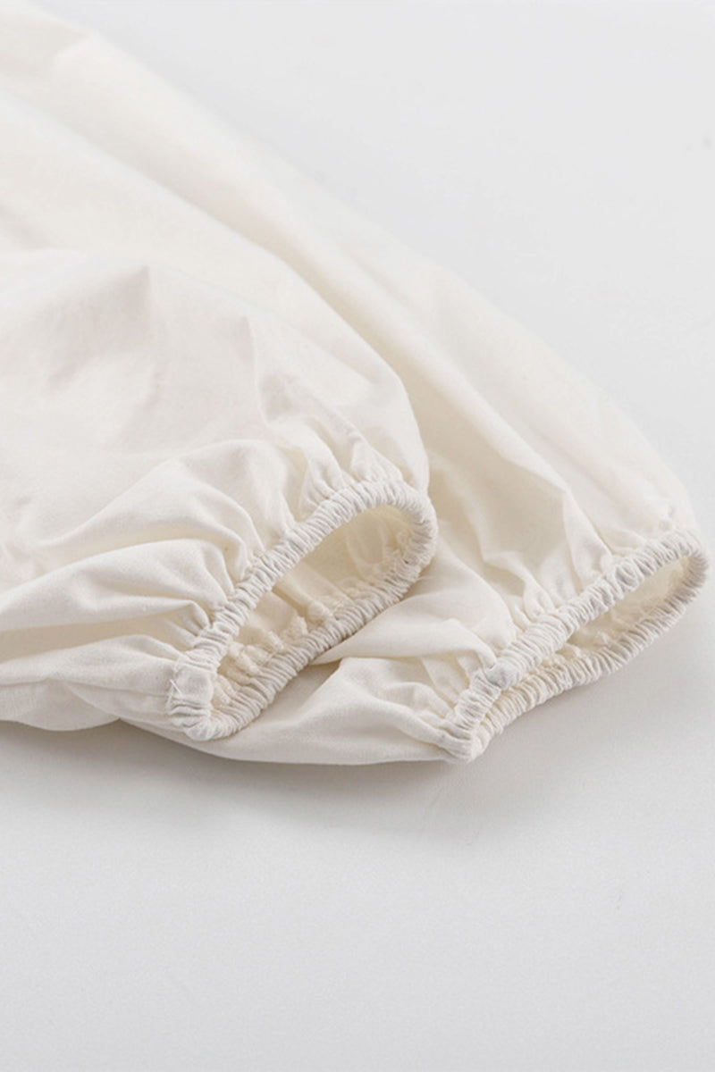 Frenulum Fold Square Collar Long Sleeve Two Pieces