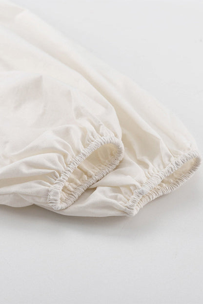 Frenulum Fold Square Collar Long Sleeve Two Pieces
