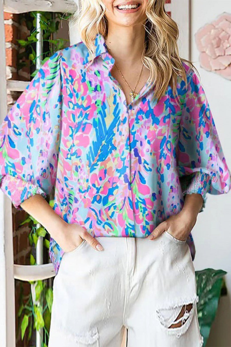 Sweet Turndown Collar Blouses(4 Colors)