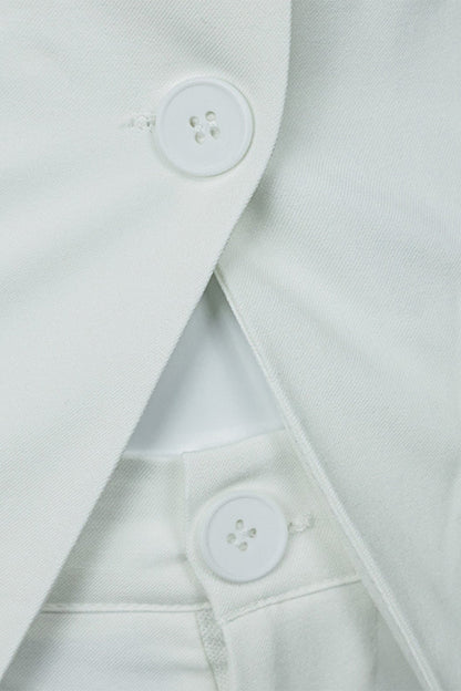 Simplicity Buttons Slit O Neck Sleeveless Two Pieces