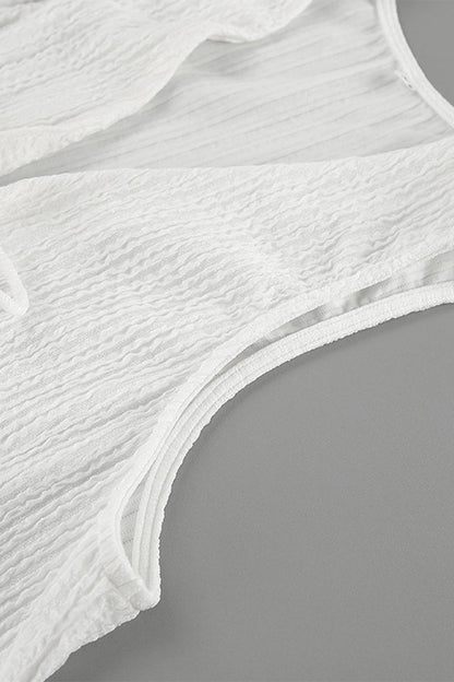 Simplicity Frenulum Fold V Neck Sleeveless Two Pieces