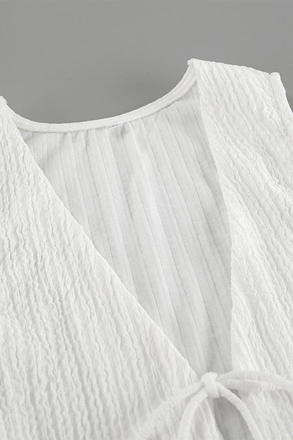 Simplicity Frenulum Fold V Neck Sleeveless Two Pieces