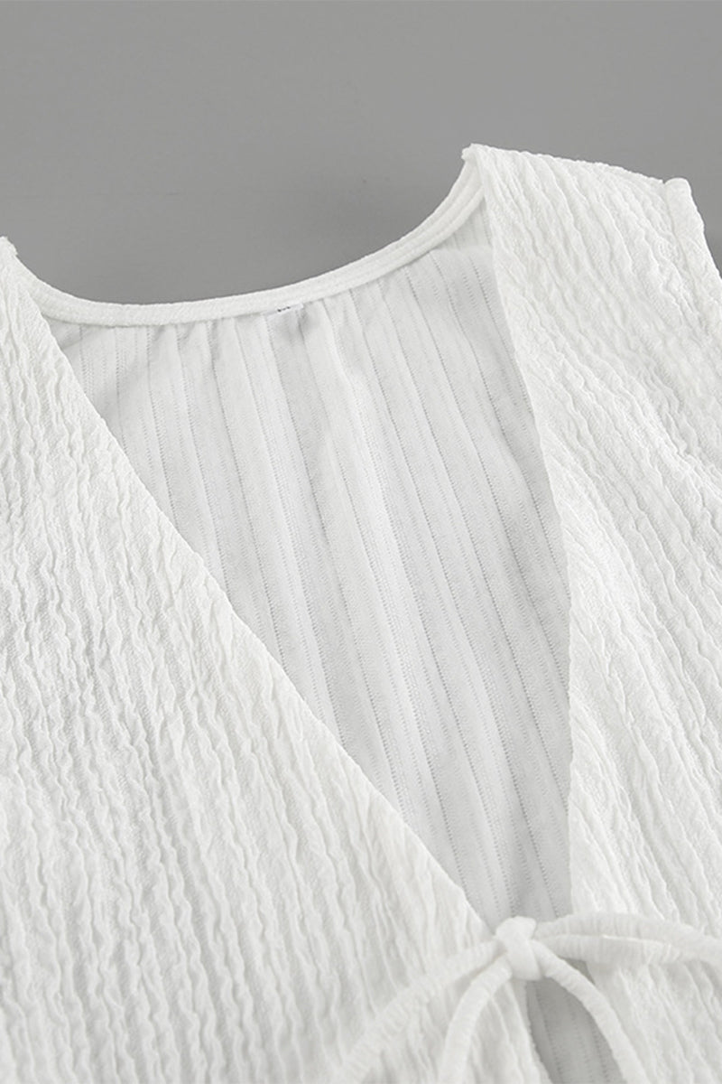 Simplicity Frenulum Fold V Neck Sleeveless Two Pieces