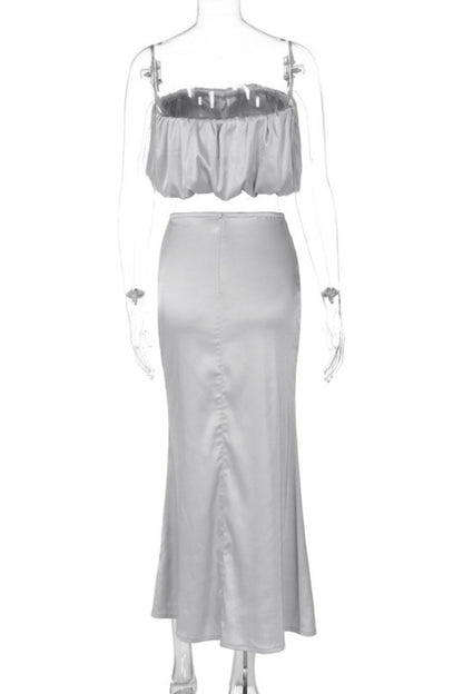 Backless Strapless Sleeveless Two Pieces