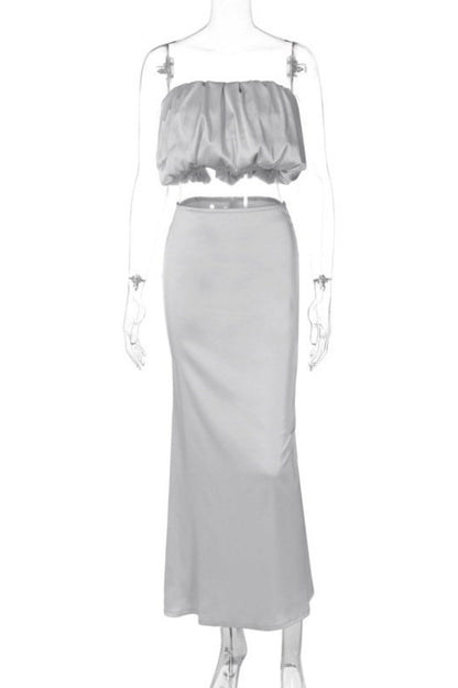 Backless Strapless Sleeveless Two Pieces