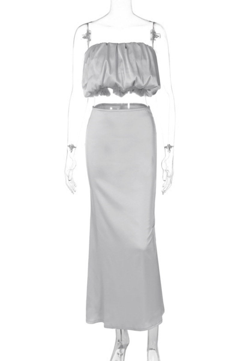 Backless Strapless Sleeveless Two Pieces