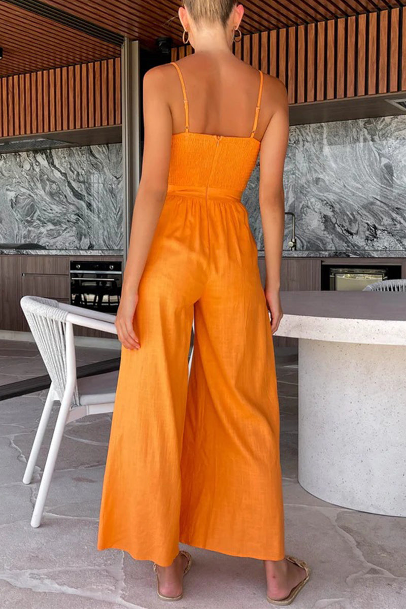 Pocket V Neck Loose Jumpsuits(3 Colors)