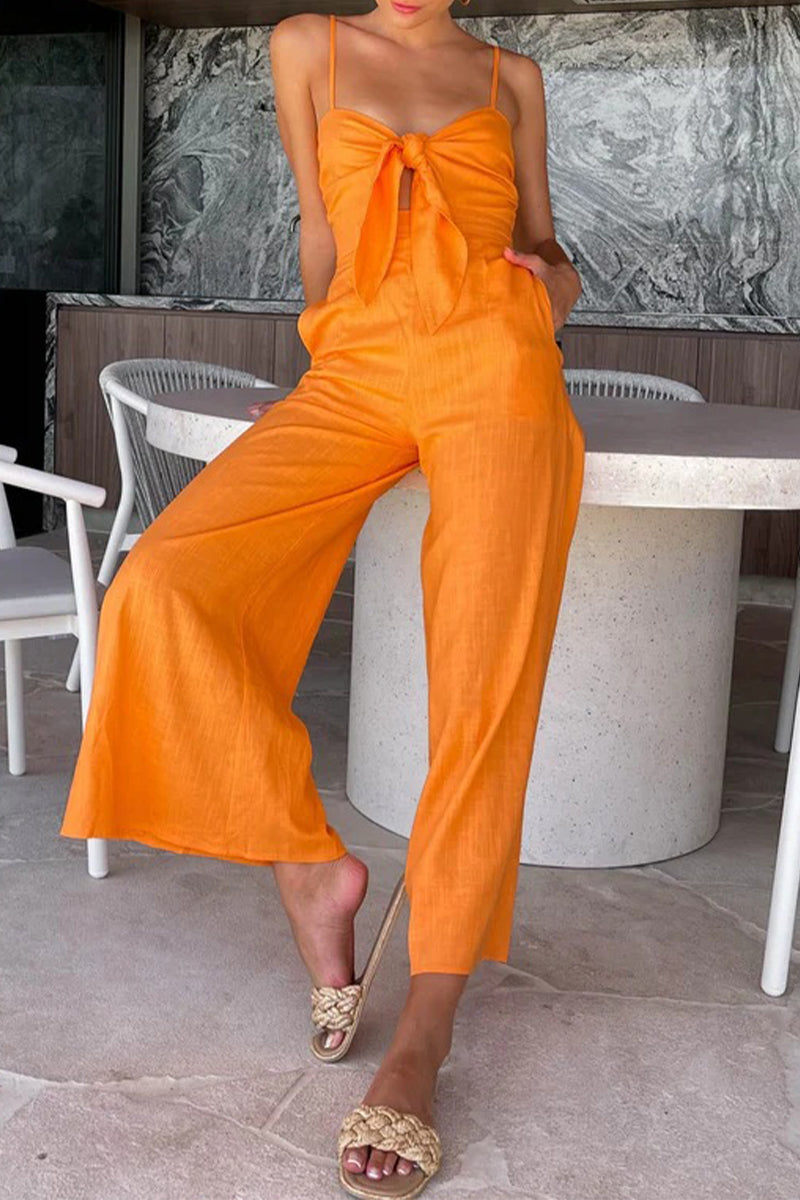 Pocket V Neck Loose Jumpsuits(3 Colors)