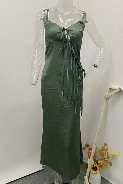 Frenulum V Neck One Step Skirt Dresses