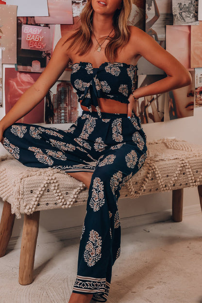 Pocket With Bow Strapless Sleeveless Two Pieces