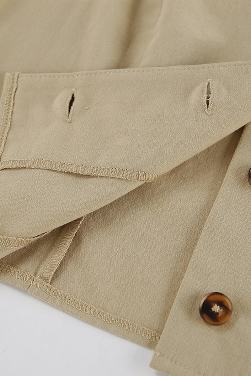 Daily Pocket Buttons V Neck Sleeveless Two Pieces