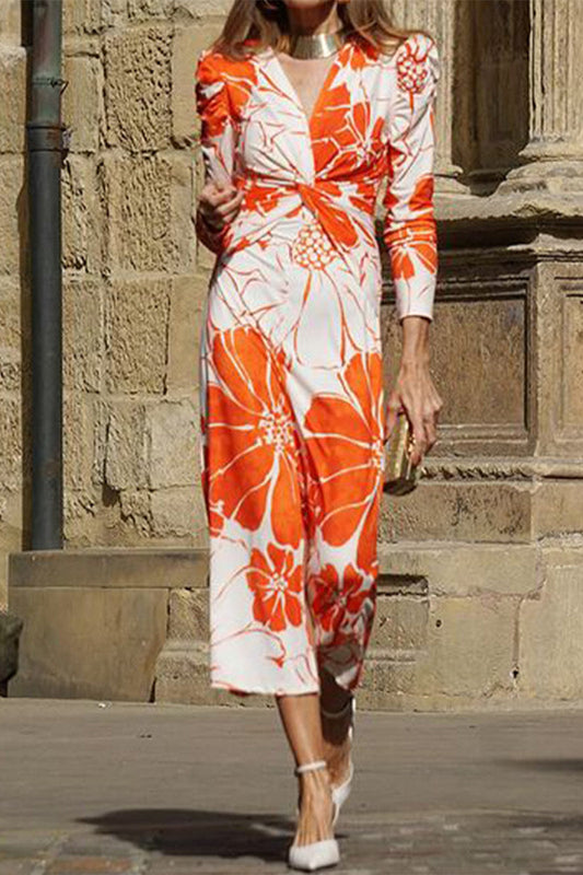 V Neck One Step Skirt Dresses