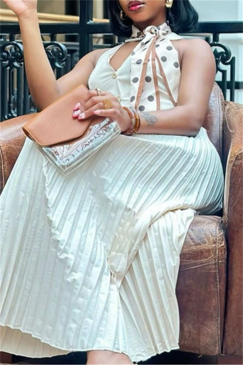Color Backless Halter Sleeveless Two Pieces