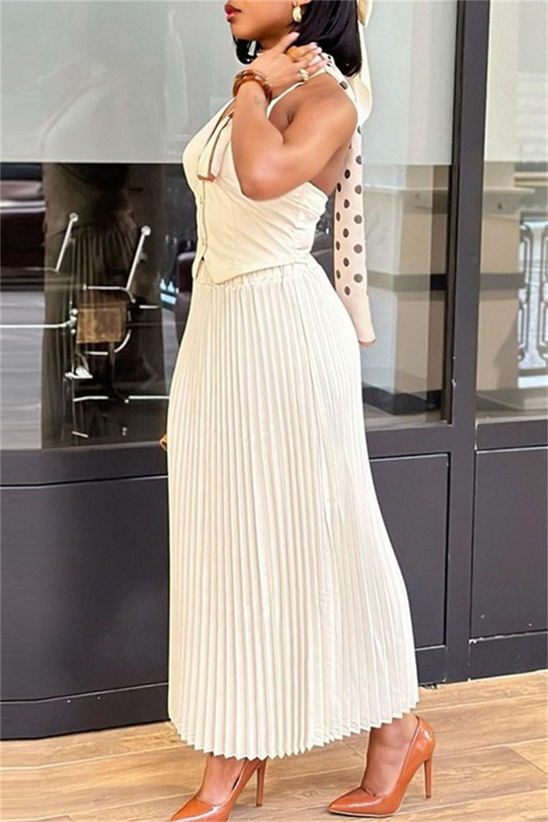 Color Backless Halter Sleeveless Two Pieces