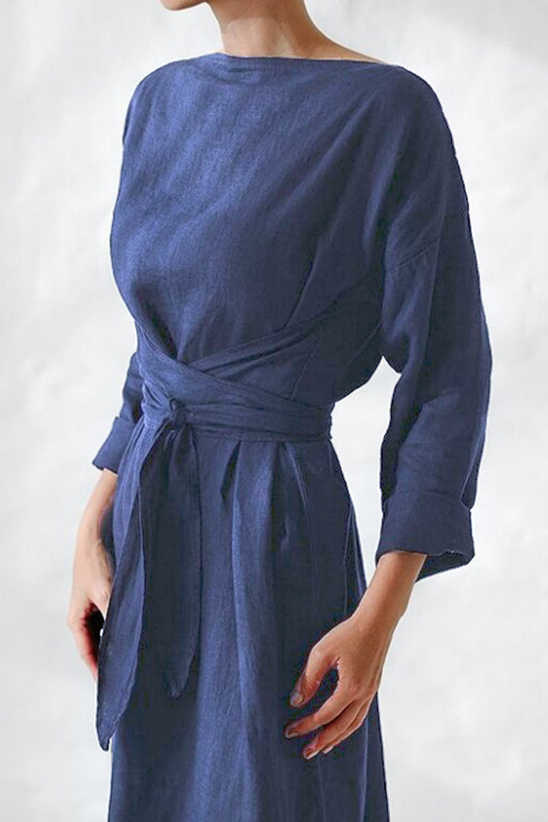 Frenulum O Neck One Step Skirt Dresses(3 Colors)