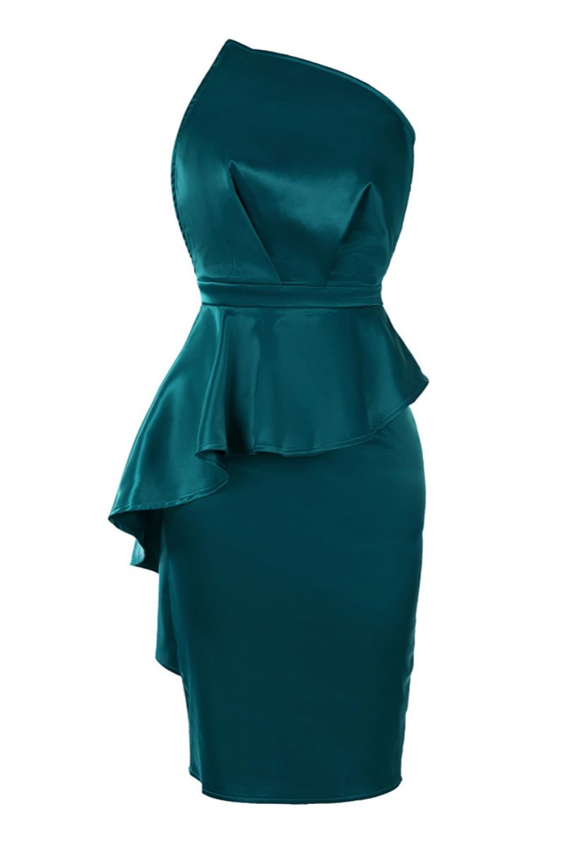 Party Color Backless Patchwork Strapless Wrapped Skirt Dresses