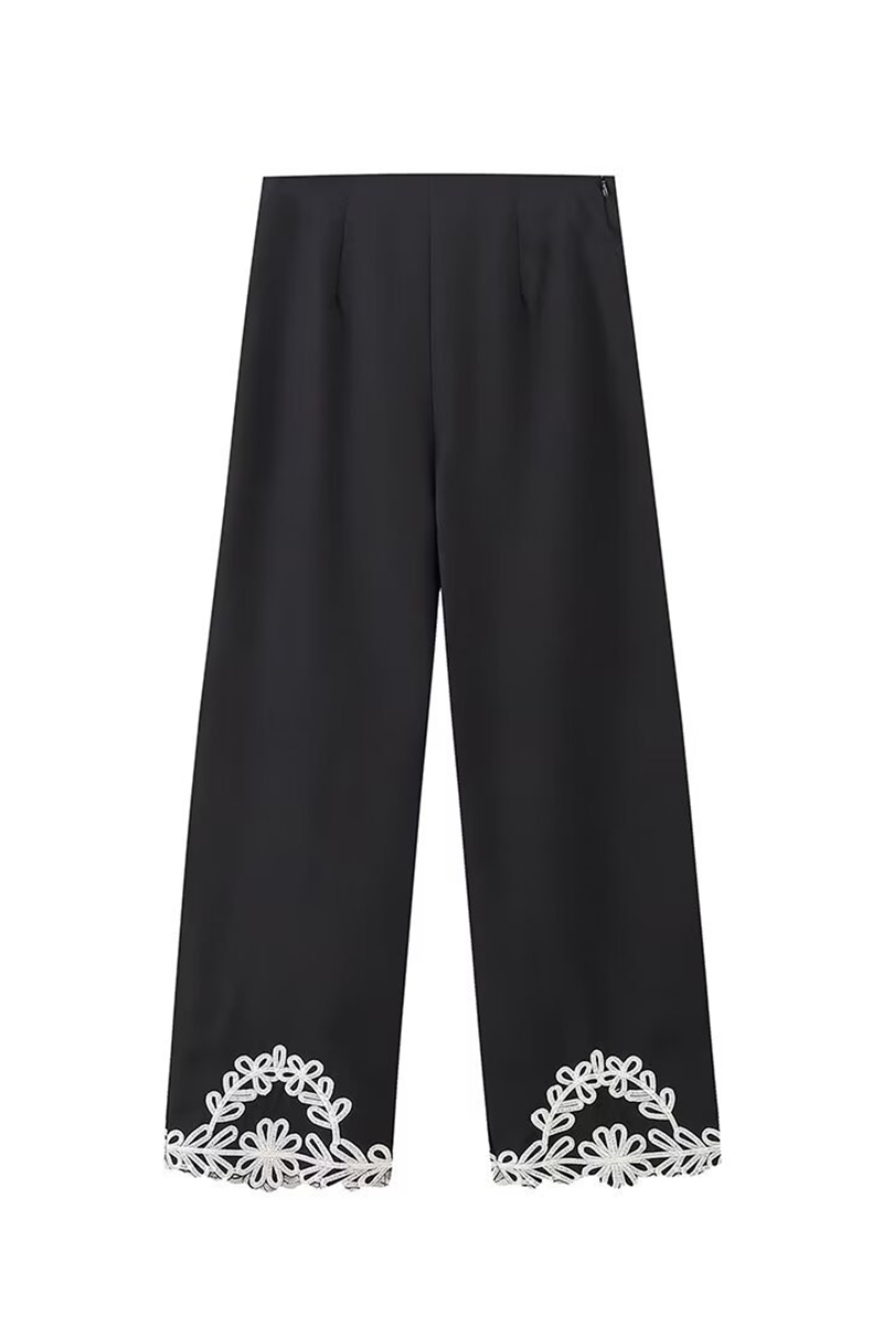 Street Color Embroidered Contrast V Neck Sleeveless Two Pieces