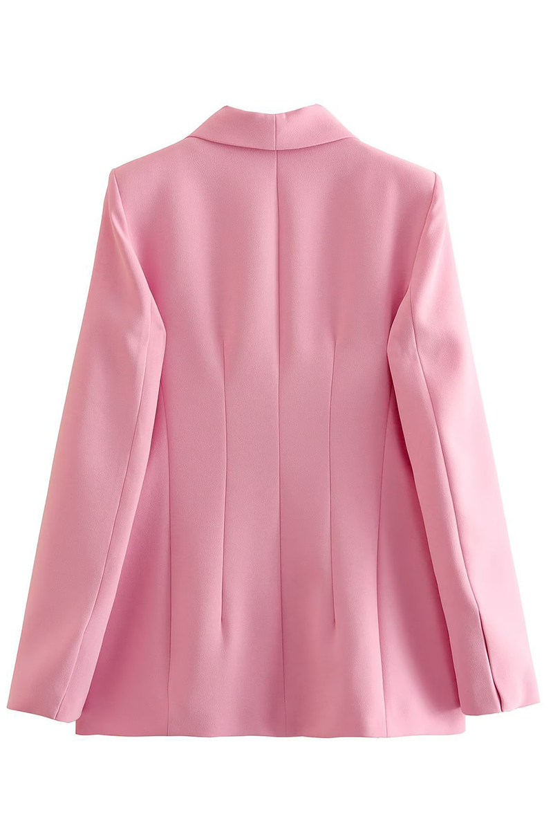 Business Wear Color Patchwork Turn-back Collar Long Sleeve Two Pieces
