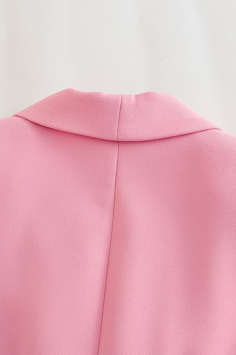 Business Wear Color Patchwork Turn-back Collar Long Sleeve Two Pieces