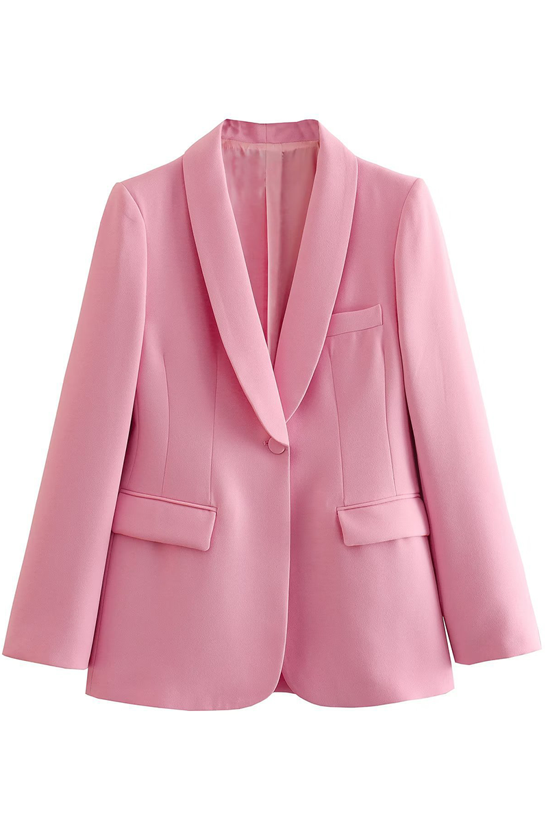 Business Wear Color Patchwork Turn-back Collar Long Sleeve Two Pieces