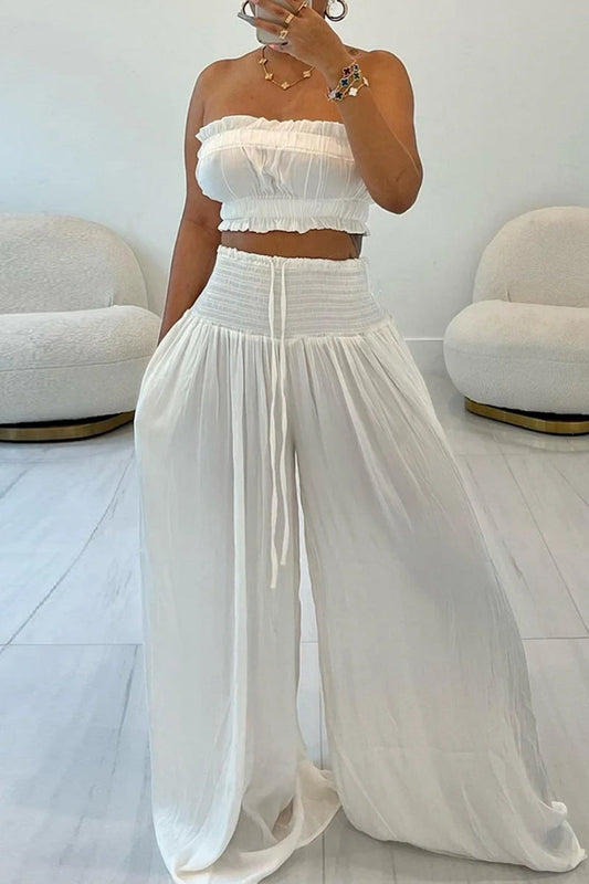 Backless Strapless Sleeveless Two Pieces
