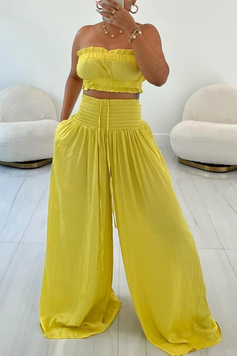 Backless Strapless Sleeveless Two Pieces