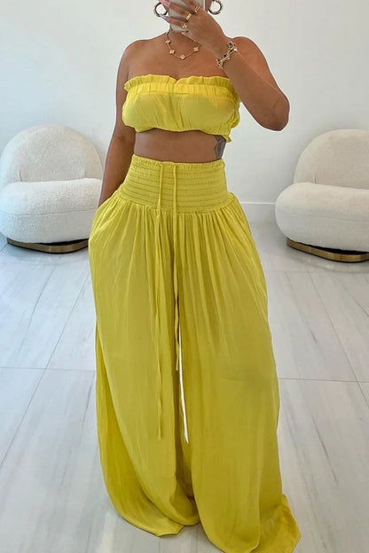 Backless Strapless Sleeveless Two Pieces