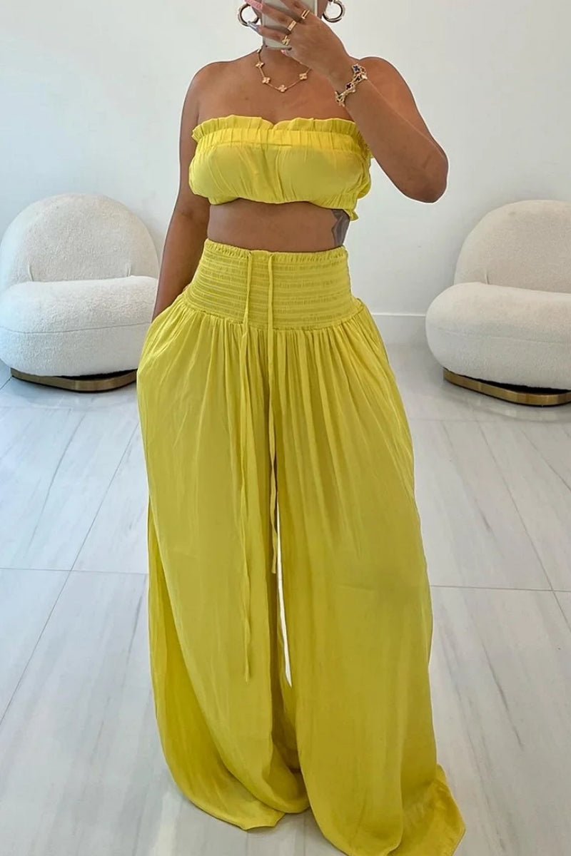 Backless Strapless Sleeveless Two Pieces