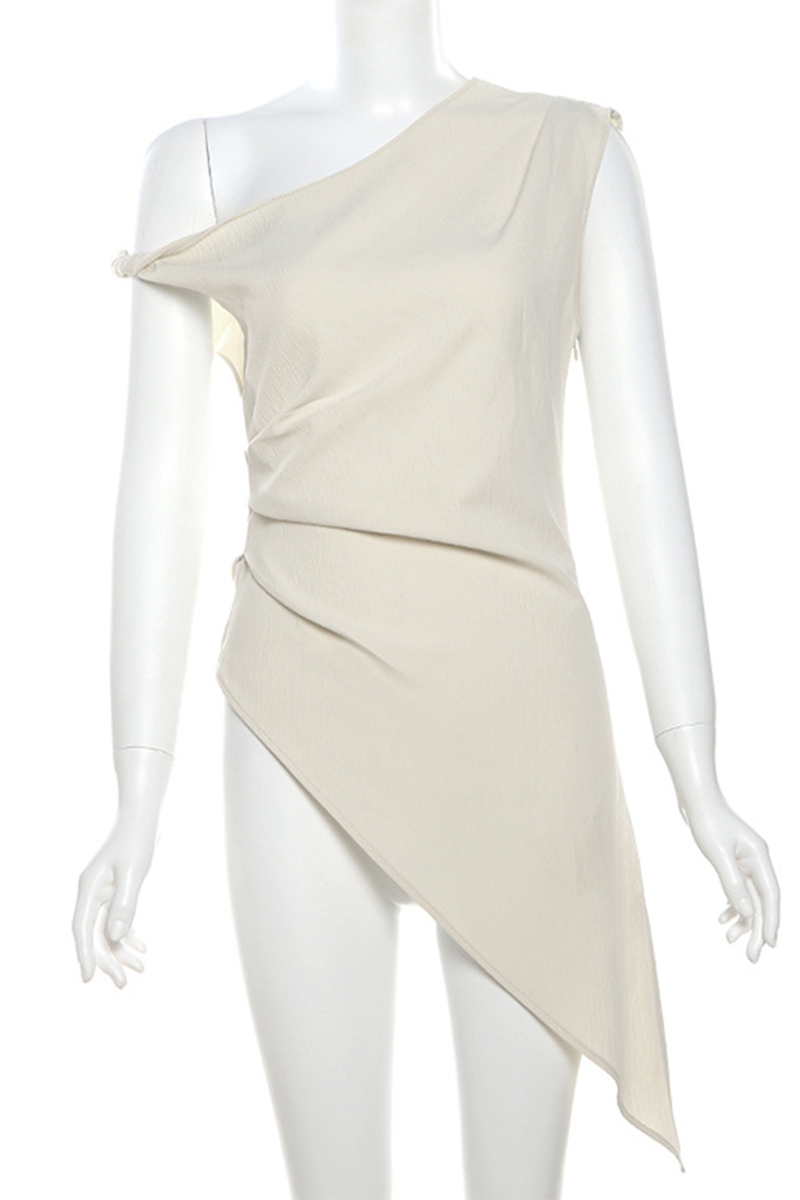 Irregular Sloping Shoulder T-shirts