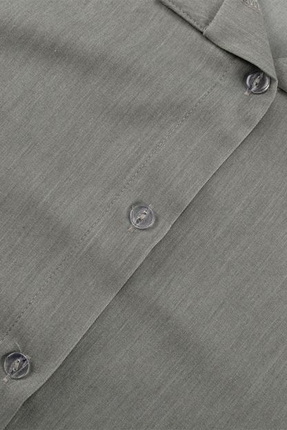 Daily Color Patchwork Turndown Collar Long Sleeve Two Pieces