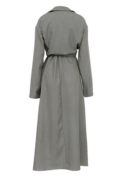Daily Color Patchwork Turndown Collar Long Sleeve Two Pieces