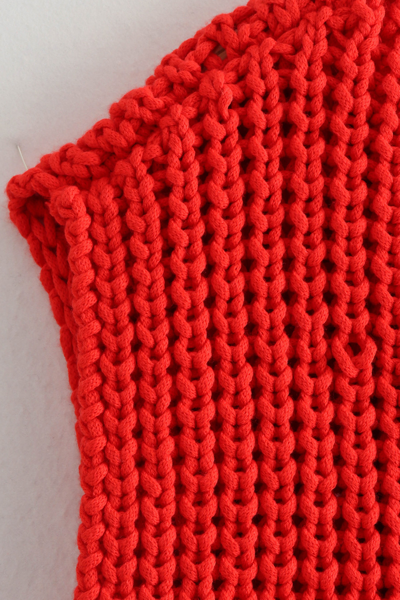 Daily Color Pocket Buttons Weave O Neck Sweaters (3 Colors)