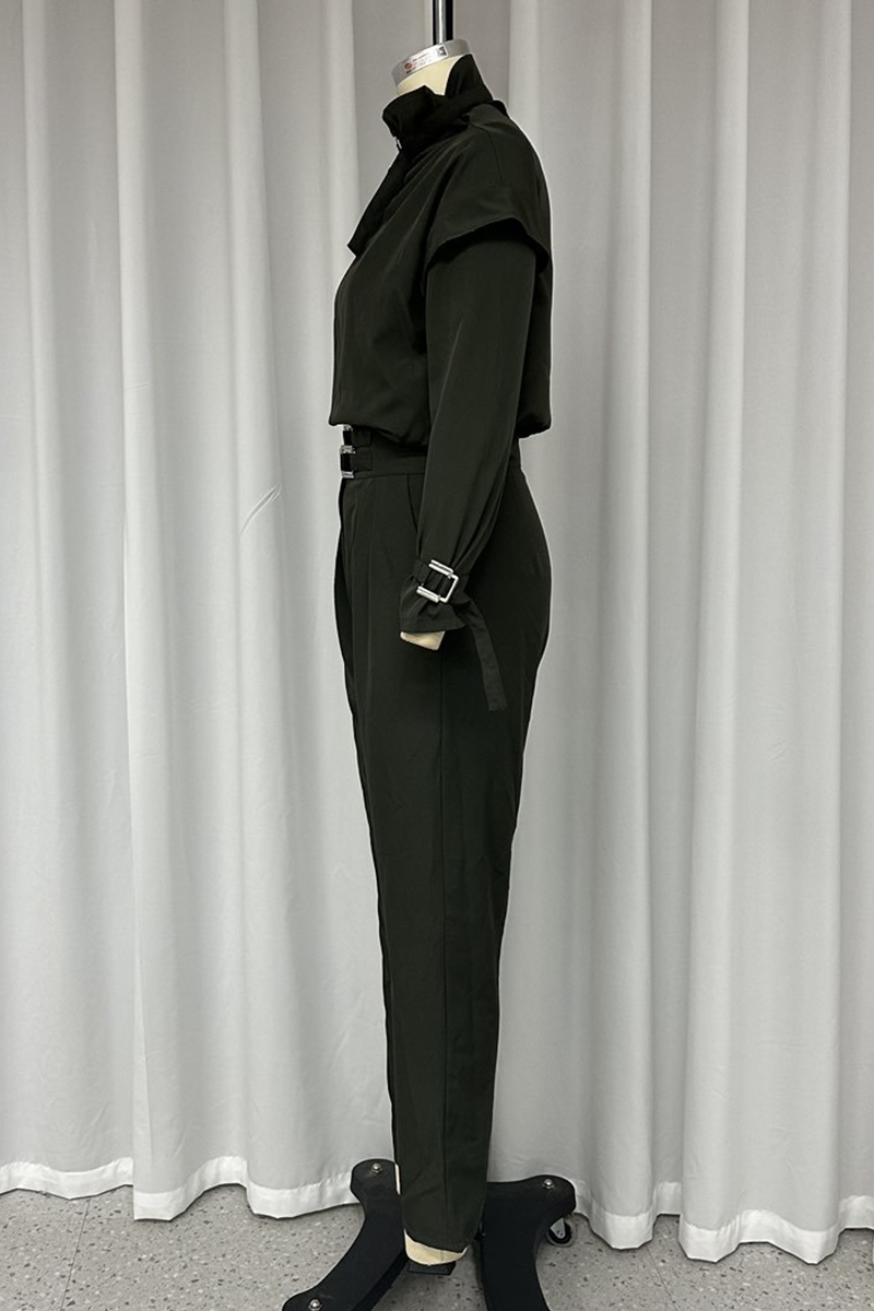 Street Color Pocket Turtleneck Long Sleeve Two Pieces