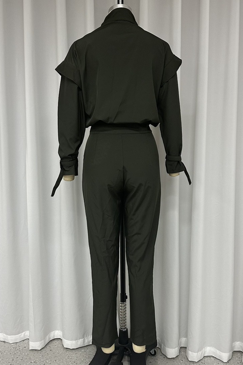 Street Color Pocket Turtleneck Long Sleeve Two Pieces