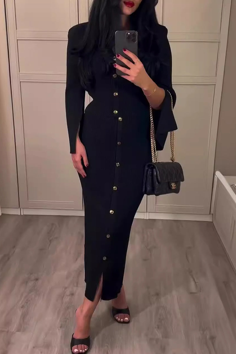 Daily Buckle O Neck Long Sleeve Two Pieces