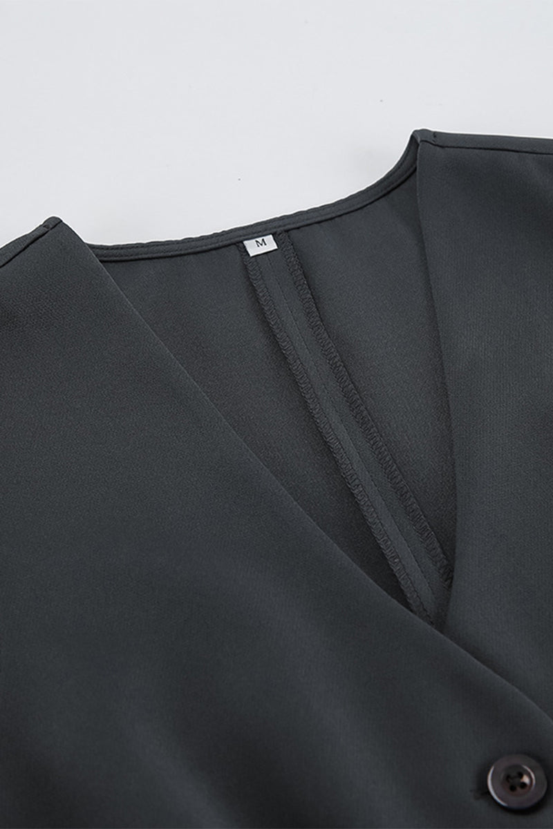 Daily Buckle Ruched V Neck Sleeveless Two Pieces