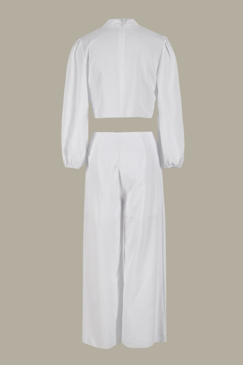 Color Slit Long Sleeve Two Pieces