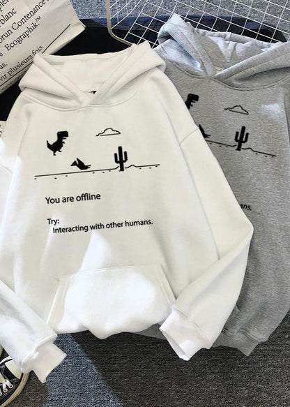 Offline Dinosaur Hoodie - Fun Retro Sweater