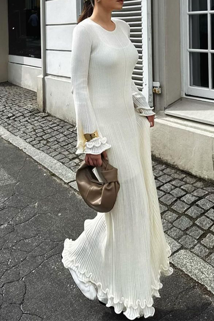 Color Lace Up Backless O Neck One Step Skirt Dresses