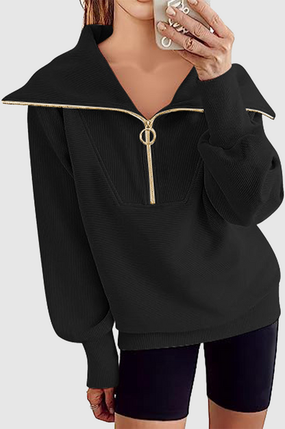 Street Color Zipper Turndown Collar Hoodies(6 Colors)