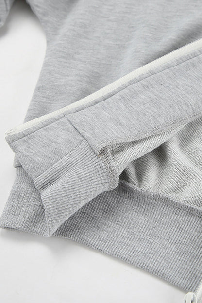 Sportswear Color Zipper Hooded Long Sleeve Two Pieces