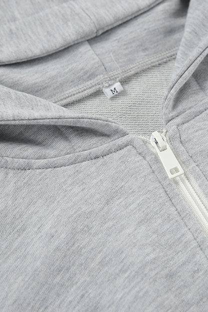 Sportswear Color Zipper Hooded Long Sleeve Two Pieces